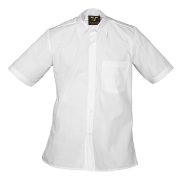 Shirt - Short Sleeve Plain White - Boys 7 to 12